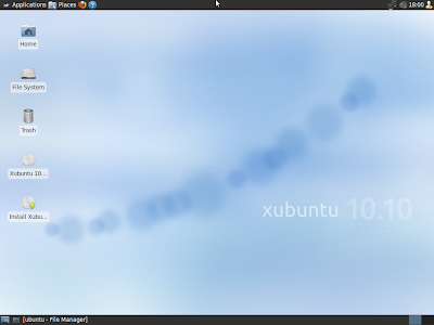 Xubuntu 10.10 screenshot wallpaper