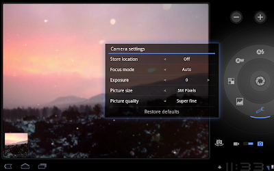 Android 3.0 screenshots camera