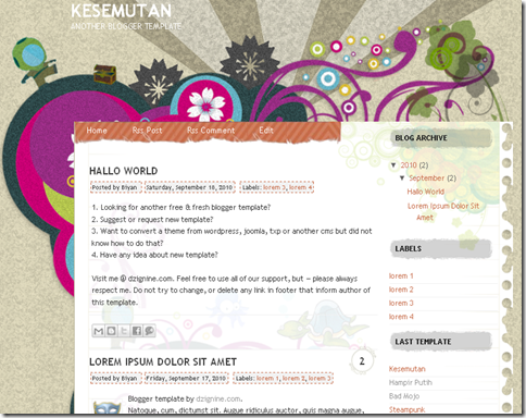 Kesemutan Blogger Template