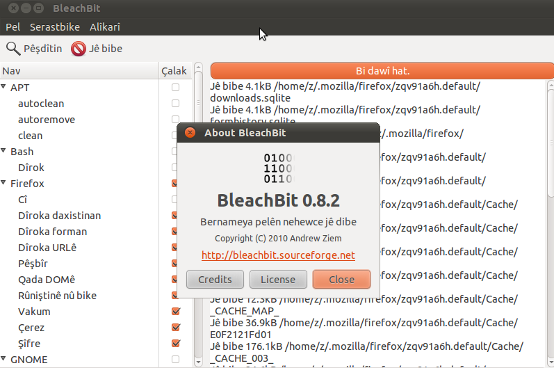 A GUI suggestion | BleachBit