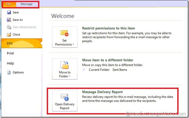 Open email for reporting in outlook