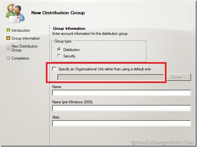 Create distribution group in EMC
