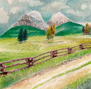 Populer 84+ Lukisan Pemandangan Gunung Menggunakan Cat Air