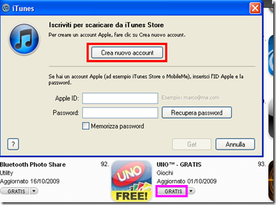 Creare nuovo account Apple