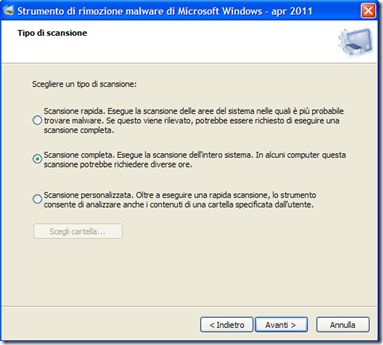 Strumento di rimozione malware per Microsoft Windows (KB890830)