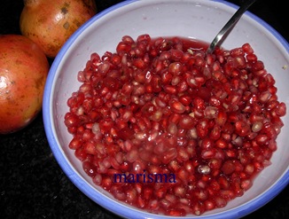 granadas con vino granadas con vino