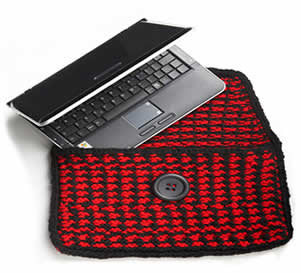 capa para notebook em tricô