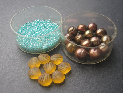 Brown, Blue and Yellow Bead Palette
