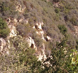 caves in the hillside