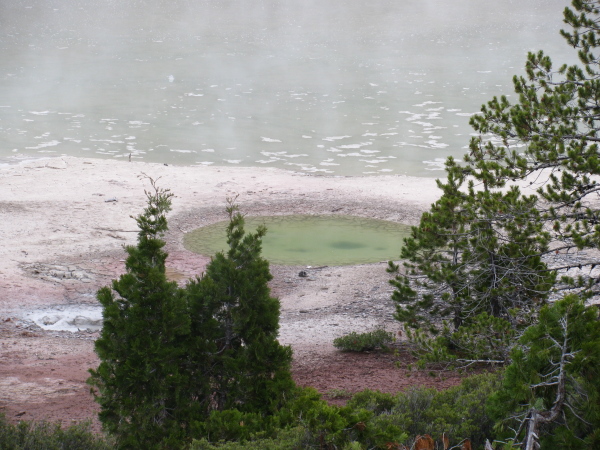 Funny feature, a pool at the side of the lake with a hole in it.