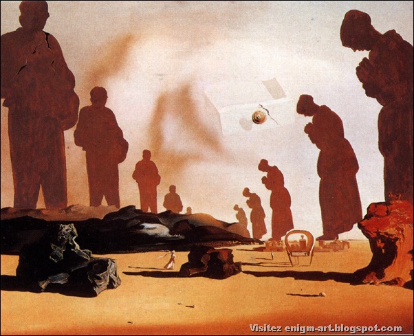 Salvador Dali, “Moment de transition réaliser par l’atavisme psychopathologique et crépusculaire de tous les Angélus de Millet”, 1957-1959, Paris
