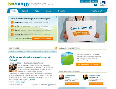 Página de inicio del portal Twenergy
