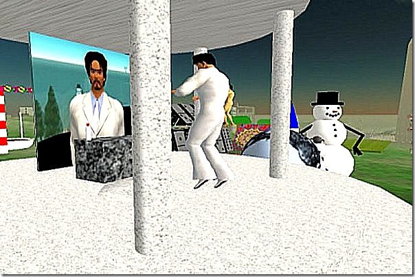 Hamlet admiring his altar at Burning Man 8-03