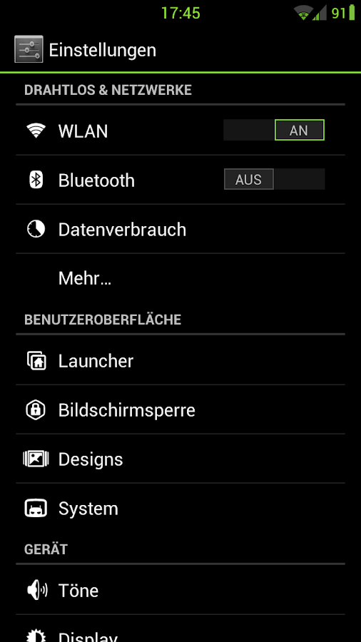 Betterbean CM10 Theme Green X - screenshot