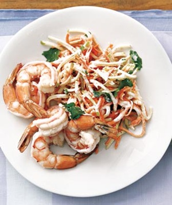 Real Simple's "Shrimp with Carrot Slaw".
