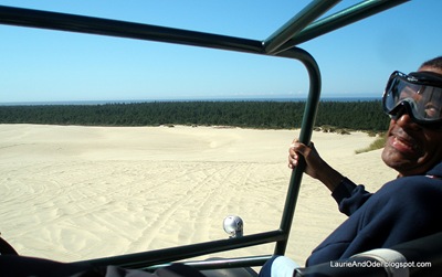 Odel in the front seat of the sand rail!