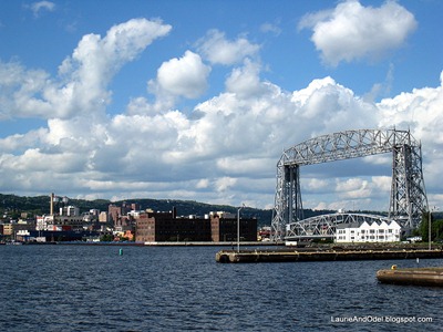 The Aerial Lift Bridge, view from the end of the marina/rv park