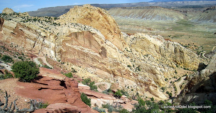Burr trail switchbacks from the top.
