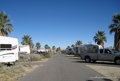 Rows of RV campsites in A-B