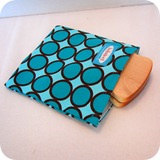 sandwich bag turq dots with bread