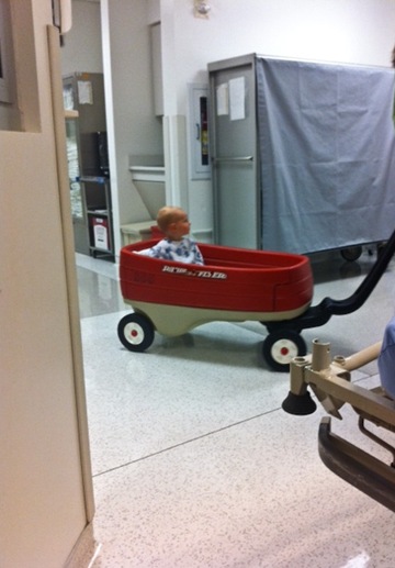 ryan in hospital wagon (1 of 1)