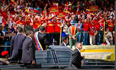 Chavez waves to Chavistas from Bolivar State