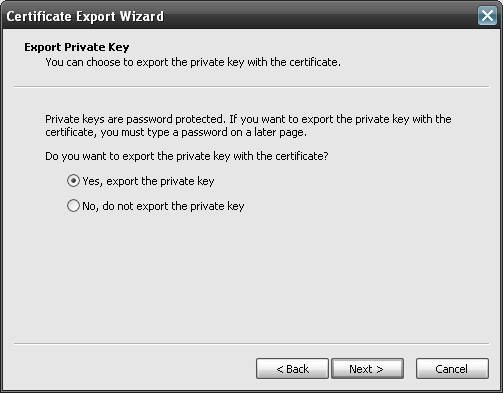 Export private Key