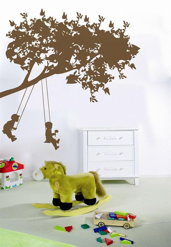 Cute And Funky Sticker Wallpaper Kids Room Decoration Design Idea from 