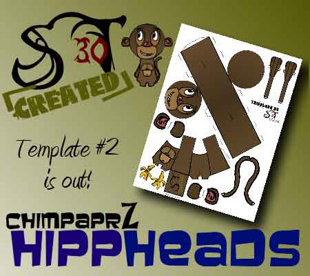 HippHeads Chimp Paper Toy