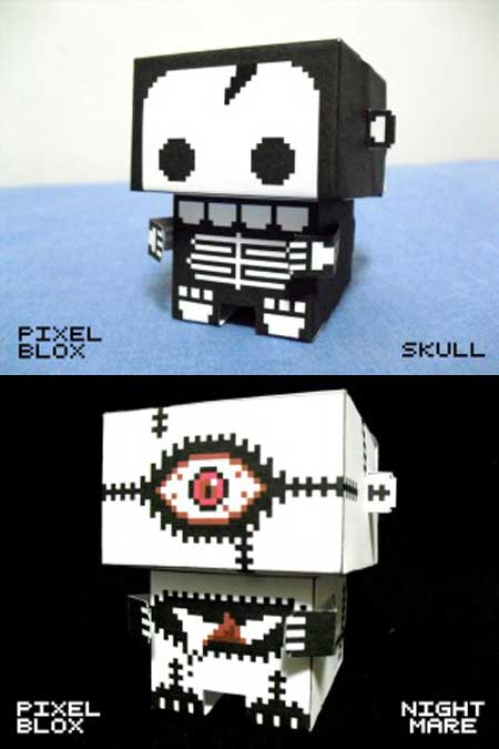 PixelBlox Skull Nightmare Papercraft