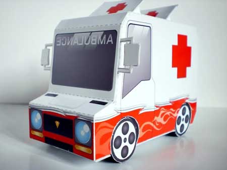 Taco Truck Paper Toy Ambulance