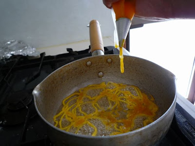 お菓子作りダックワースと鶏卵素麺 玄界灘のほとり