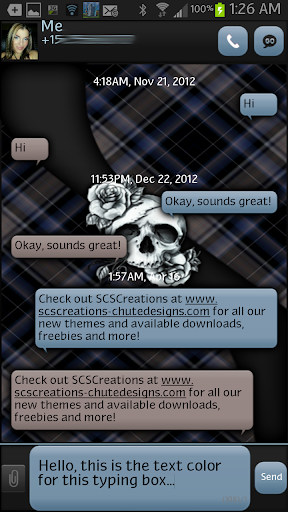 GO SMS - Rose Skulls 5