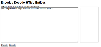 Encode / Decode HTML Entities