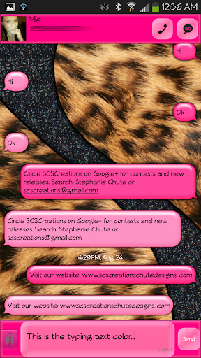 GO SMS - Pink Leopard 2
