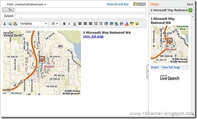 Now add maps,directions, movie times and more to e-mail in hotmail