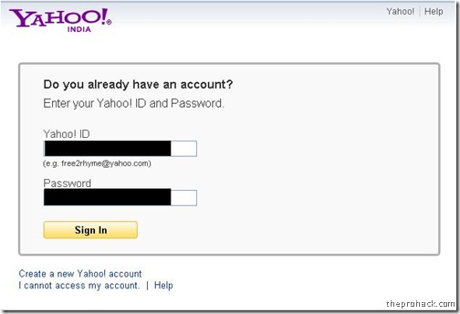 Enter your Yahoo Id & click sign in