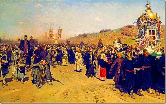 Ilya_Repin_-_Крестный_ход_в_Курской_губернии_-_Google_Art_Project_Easter Procession in Kursk, Ilya Repin, early 1880s
