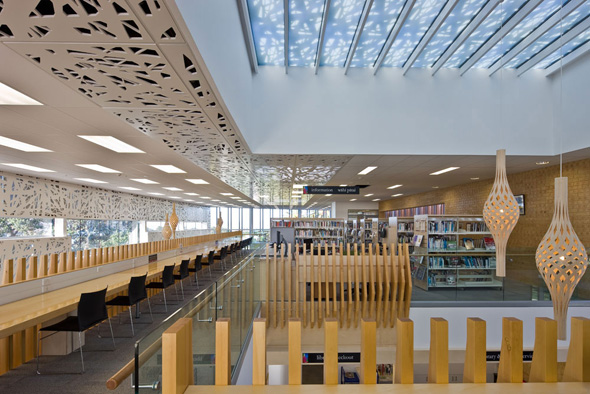 contemporary library interior decorating building design