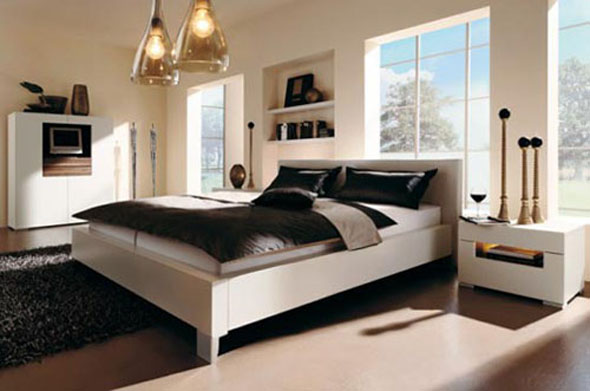 Design Inspiration of Modern Warm Bedroom Interior Decorating by Huelsta