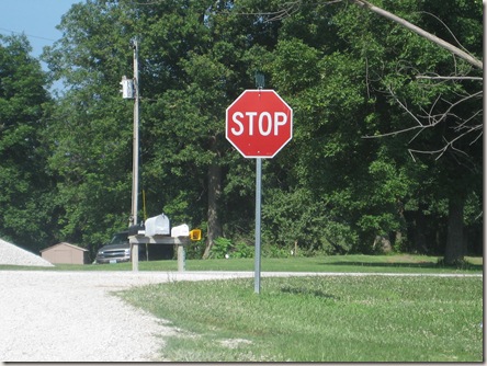stop sign and mailbox