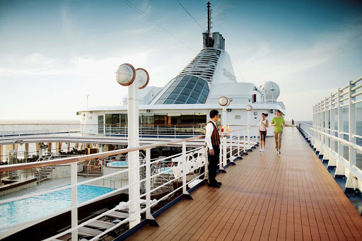 Silver_Spirit_brisk_walk - When you cruise with Silversea, you get to choose the activities you participate in, from watching a specialized video about the destinations you're visiting or taking a brisk walk on deck.