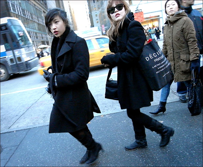 w 2 black coats