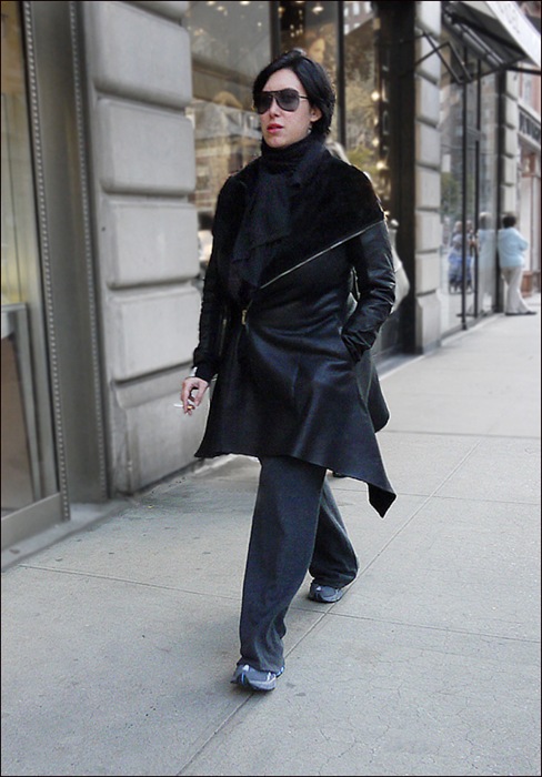 w fur lined asymmetrical black leather jacket