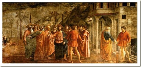 quadro O dinheiro do Tributo, de Masaccio