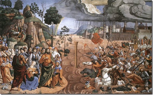 Travessia do Mar Vermelho, Cosimo Rosseli, (1439-1507)