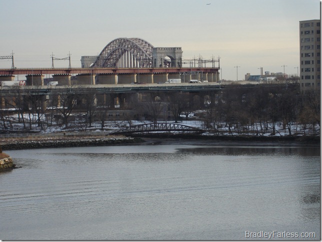 A portion of the Triborough Bridge and Hell Gate Bridge. A portion of the Triborough Bridge and Hell Gate Bridge.