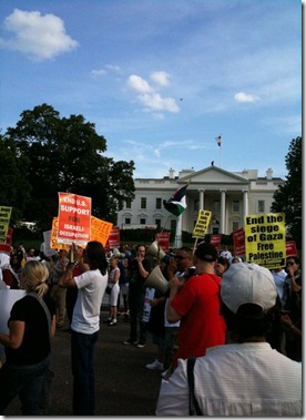 Freedom Flotilla protest in front of White House