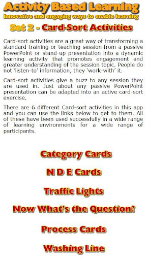 Card-sort Learning Activities