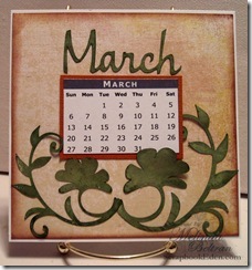 cricut calendar page ideas march